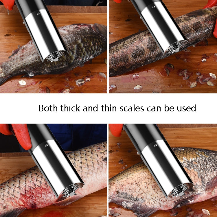 Electric Fish Scale Scraper Household Automatic Wireless Scraping Tool CN Plug Black Single Battery+Cutter Head - free shipping - PMC TechLife - Order now!