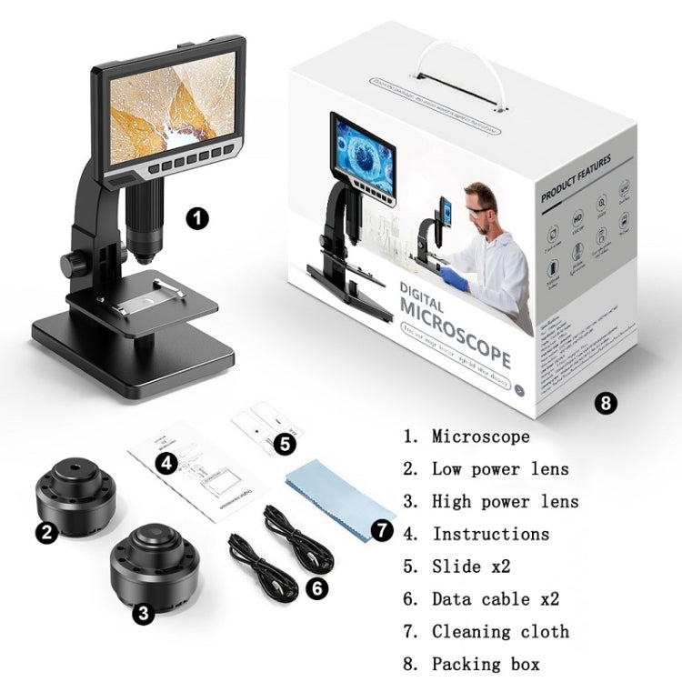 2000X 7 Inch Microbial Cell Observation Microscope Electronic Digital Magnifying Glass - free shipping - PMC TechLife - Order now!