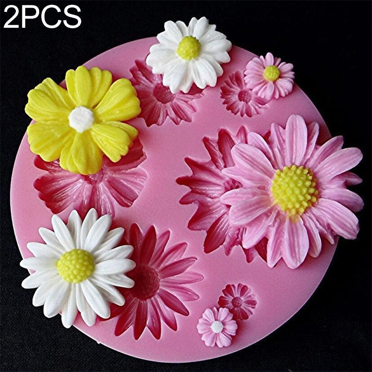 2 PCS 3D Flower Silicone Molds Fondant Craft Cake Candy Chocolate Ice Pastry Baking Tool(Pink) - Food Molds by PMC Jewellery | Online Shopping South Africa | PMC Jewellery