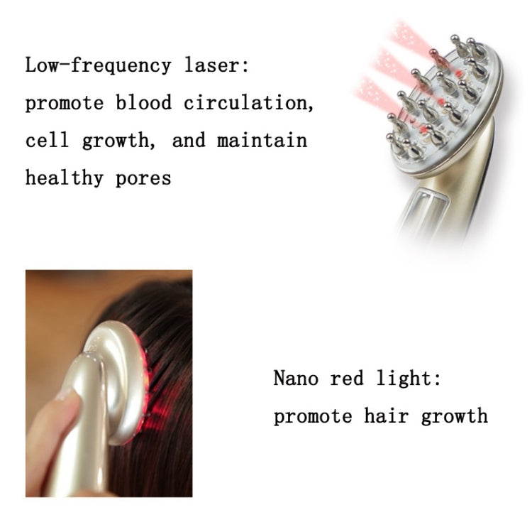 RF Hair Growth Comb Scalp Oil Control & Anti-Hair Loss Massager English Manual(Golden) - Combs by PMC Jewellery | Online Shopping South Africa | PMC Jewellery