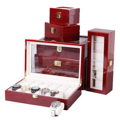 Wooden Baking Paint Watch Box Jewelry Storage Display Box(12-bit Full Carbon Paint) - Watch Storages by PMC Jewellery | Online Shopping South Africa | PMC Jewellery | Buy Now Pay Later Mobicred