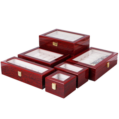 Wooden Baking Paint Watch Box Jewelry Storage Display Box(12-bit Full Carbon Paint) - Watch Storages by PMC Jewellery | Online Shopping South Africa | PMC Jewellery | Buy Now Pay Later Mobicred