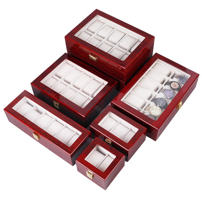 Wooden Baking Paint Watch Box Jewelry Storage Display Box(12-bit Full Carbon Paint) - Watch Storages by PMC Jewellery | Online Shopping South Africa | PMC Jewellery | Buy Now Pay Later Mobicred