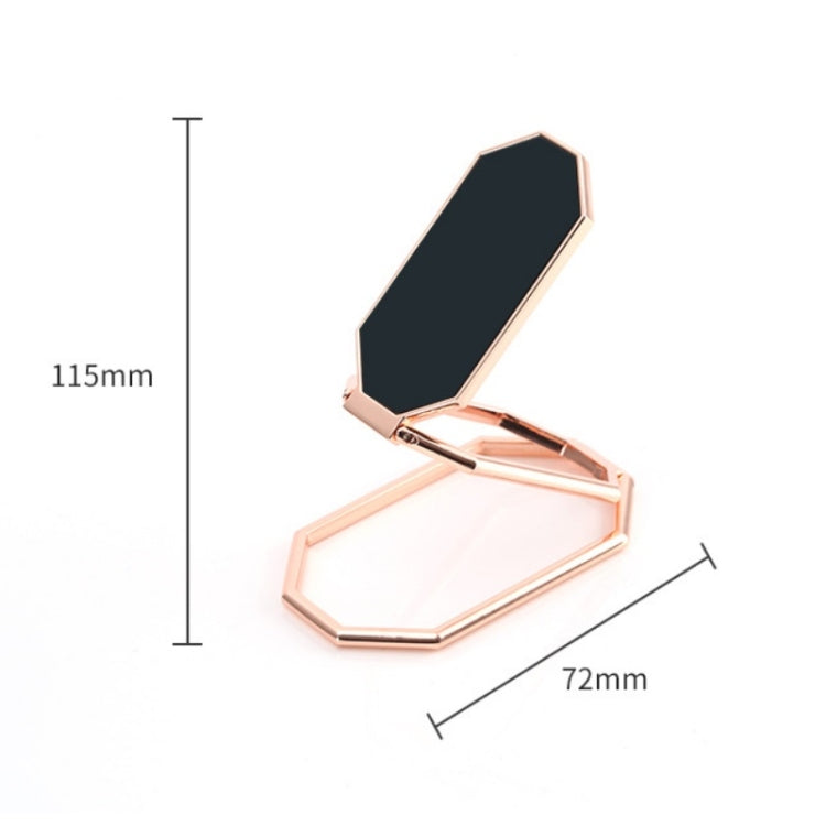 Folding And Sticking Zinc Alloy Mobile Phone Ring Holder Car Magnetic Ring Buckle(Rose Gold) - Ring Holder by PMC Jewellery | Online Shopping South Africa | PMC Jewellery