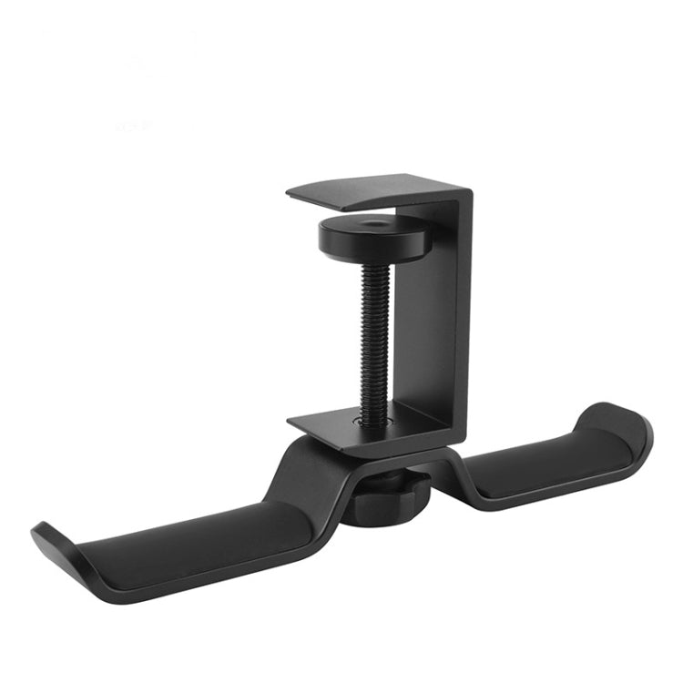 Universal Metal Headphone Double Bracket Headphone Hanger Desktop Lock Clip Headphone Display Shelf(Black) - Anti-lost & Holder by PMC Jewellery | Online Shopping South Africa | PMC Jewellery