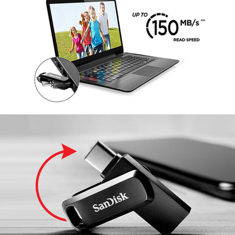 SanDisk Type-C + USB 3.1 Interface OTG High Speed Computer Phone U Disk, Colour: SDDDC3 Black Plastic Shell, Capacity: 128GB - USB Flash Drives by SanDisk | Online Shopping South Africa | PMC Jewellery | Buy Now Pay Later Mobicred