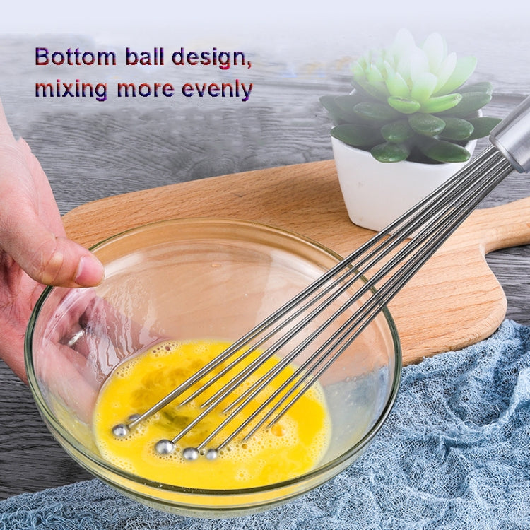 2 PCS Manual Whisk Stainless Steel Glass Bead Egg Whisk Kitchen Household Hand-Held Baking Tools Type A 12 Inch - Stirrer & Squeezer by PMC Jewellery | Online Shopping South Africa | PMC Jewellery