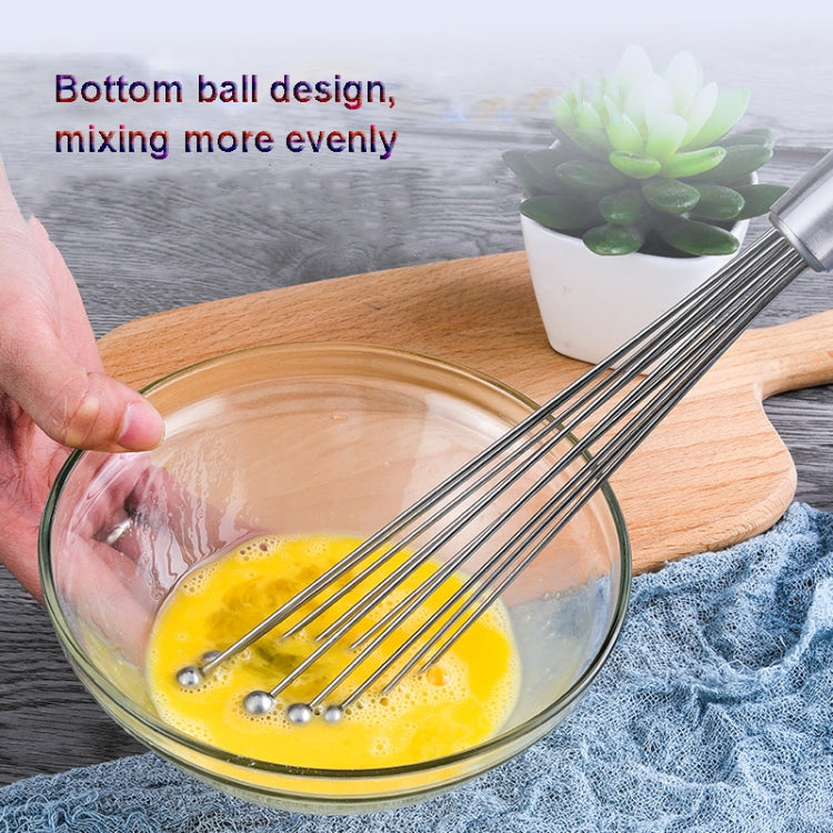 2 PCS Manual Whisk Stainless Steel Glass Bead Egg Whisk Kitchen Household Hand-Held Baking Tools  Type C 12 inch - Stirrer & Squeezer by PMC Jewellery | Online Shopping South Africa | PMC Jewellery