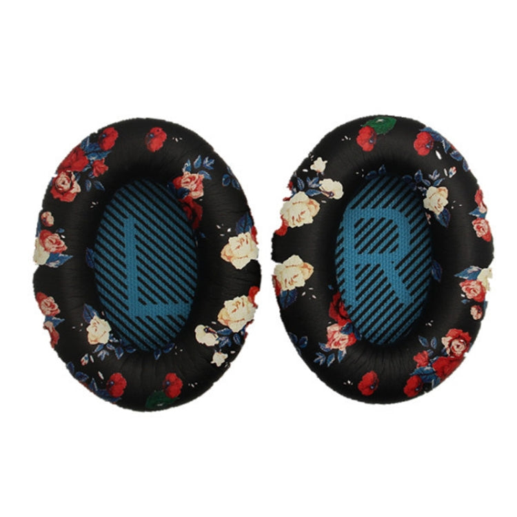 2 PCS Headset Sponge Cover For BOSE QC15 / QC3 / QC2 / QC25 / AE2 / AE2i(Print Color + Blue LR) - Earmuff & Pad by PMC Jewellery | Online Shopping South Africa | PMC Jewellery