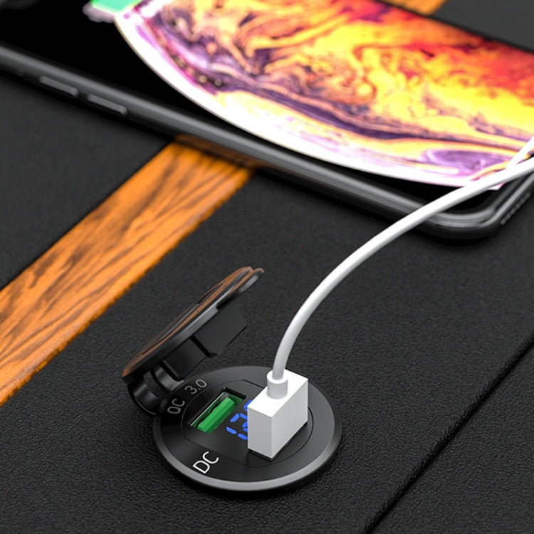 Car Motorcycle Modified USB Charger QC3.0 Metal Water-resistant Fast Charge(Red Shell Red Light) - DIY Modified Charger by PMC TechLife | Online Shopping South Africa | PMC TechLife