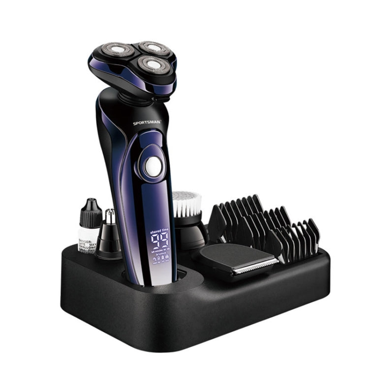 Sportsman SM-530 Electric Men Shaving Knife Multi-Function Base Charging Digital Water Washing Razor, Specification: US Plug(Purple) - Electric Shavers by SPORTSMAN | Online Shopping South Africa | PMC Jewellery