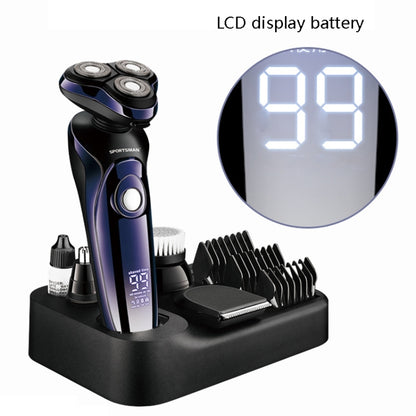 Sportsman SM-530 Electric Men Shaving Knife Multi-Function Base Charging Digital Water Washing Razor, Specification: US Plug(Purple) - Electric Shavers by SPORTSMAN | Online Shopping South Africa | PMC Jewellery