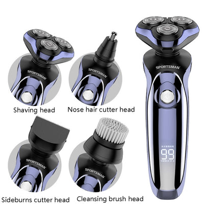 Sportsman SM-530 Electric Men Shaving Knife Multi-Function Base Charging Digital Water Washing Razor, Specification: USB(Purple) - Electric Shavers by SPORTSMAN | Online Shopping South Africa | PMC Jewellery