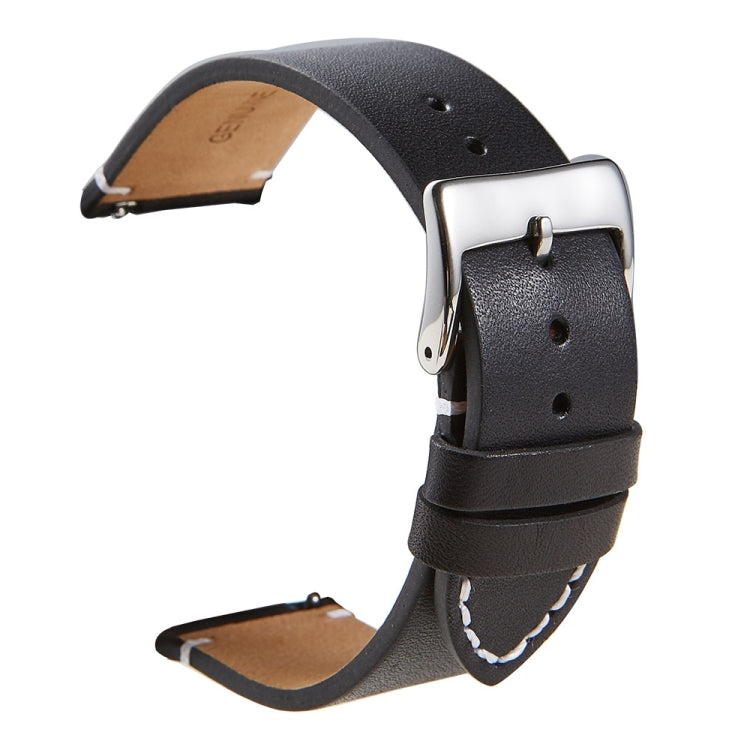 First Layer Retro Cowhide Frosted Leather Quick Release Universal Watch Band, Size��� 18mm(Black) - 18mm Bands by PMC TechLife | Online Shopping South Africa | PMC TechLife | Buy Now Pay Later Mobicred