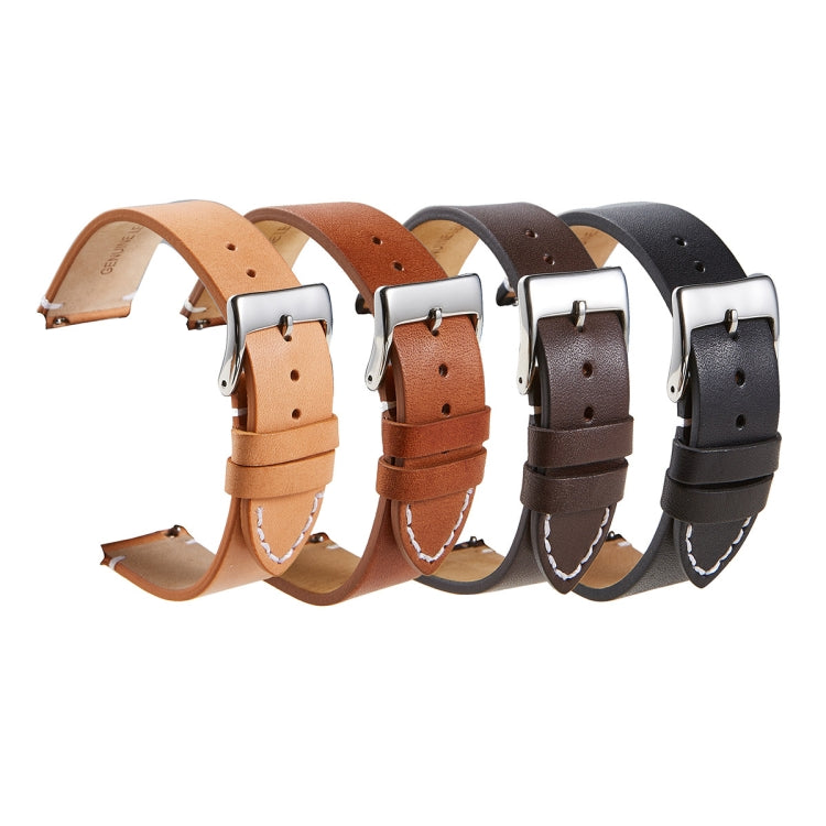 First Layer Retro Cowhide Frosted Leather Quick Release Universal Watch Band, Size： 18mm(Deep Brown) - 18mm Bands by PMC Jewellery | Online Shopping South Africa | PMC Jewellery | Buy Now Pay Later Mobicred