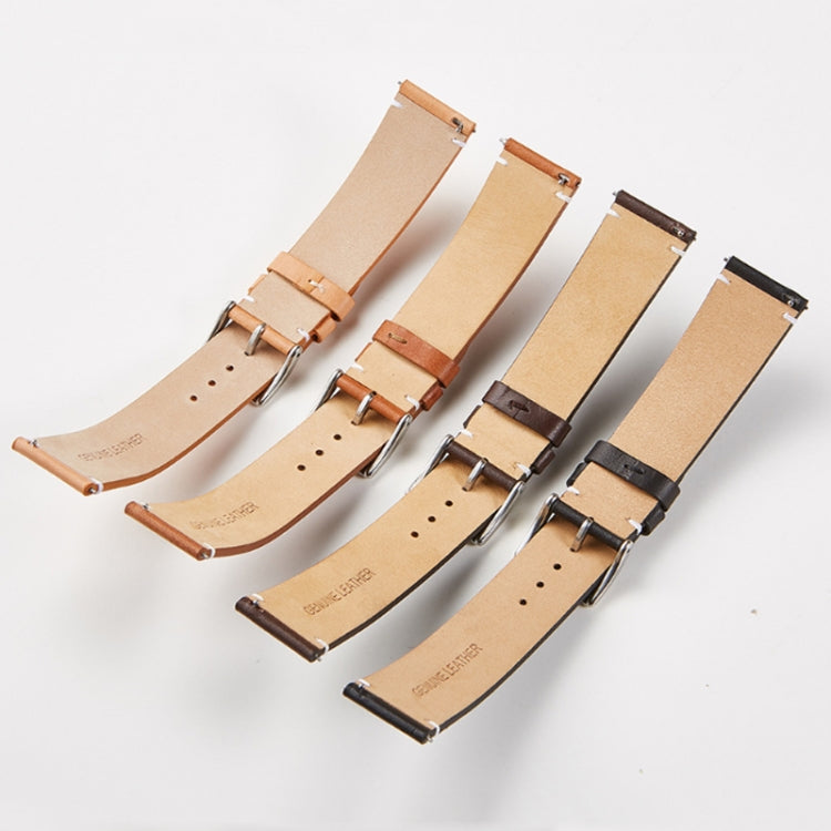 First Layer Retro Cowhide Frosted Leather Quick Release Universal Watch Band, Size： 18mm(Light Brown) - 18mm Bands by PMC Jewellery | Online Shopping South Africa | PMC Jewellery | Buy Now Pay Later Mobicred