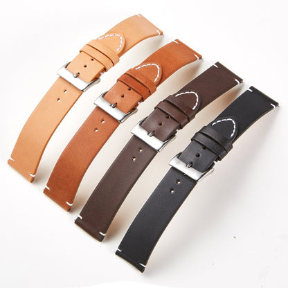 First Layer Retro Cowhide Frosted Leather Quick Release Universal Watch Band, Size： 18mm(Light Brown) - 18mm Bands by PMC Jewellery | Online Shopping South Africa | PMC Jewellery | Buy Now Pay Later Mobicred