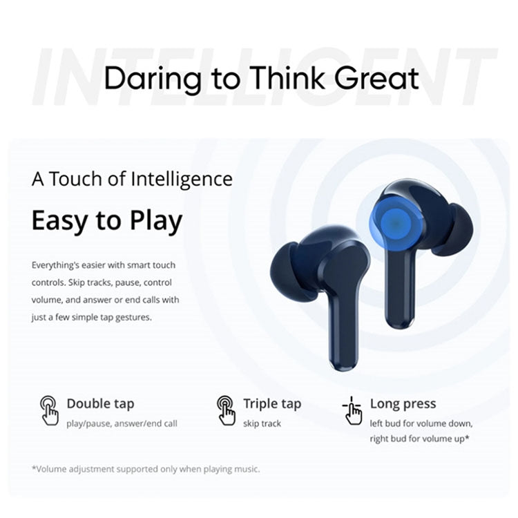 Realme Buds T100 AI ENC Smart Call Noise Reduction Wireless In-Ear Bluetooth Earphones(White) - Bluetooth Earphone by Realme | Online Shopping South Africa | PMC Jewellery