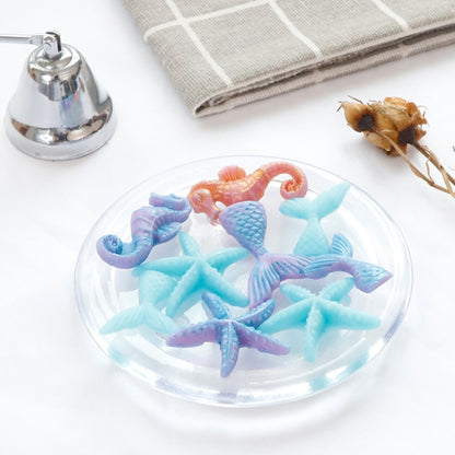 Ocean Series Big And Small Fishtail Starfish Seahorse DIY Baking Liquid Silicone Mold(Gray) - Food Molds by PMC Jewellery | Online Shopping South Africa | PMC Jewellery