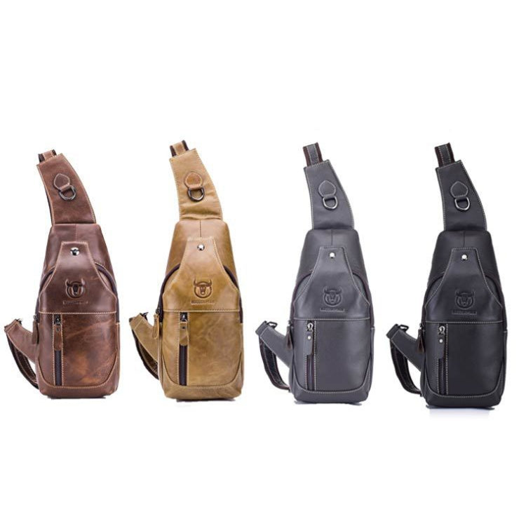 BULL CAPTAIN 019 Retro Men Leather Crossbody Shoulder Bag First-Layer Cowhide Chest Bag, Colour: Chestnut Brown + Buckle - Single-shoulder Bags by BULL CAPTAIN | Online Shopping South Africa | PMC Jewellery