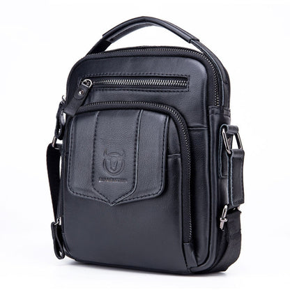 BULL CAPTAIN 777 Men Leather Shoulder Bag First-Layer Cowhide Retro Large Capacity Satchel(Black) - Single-shoulder Bags by BULL CAPTAIN | Online Shopping South Africa | PMC Jewellery | Buy Now Pay Later Mobicred