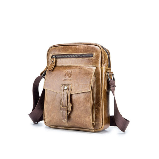 BULL CAPTAIN 053 Men Messenger Bag Cowhide Large Capacity Briefcase, Specification：Small (Dark Brown) - Single-shoulder Bags by BULL CAPTAIN | Online Shopping South Africa | PMC Jewellery | Buy Now Pay Later Mobicred