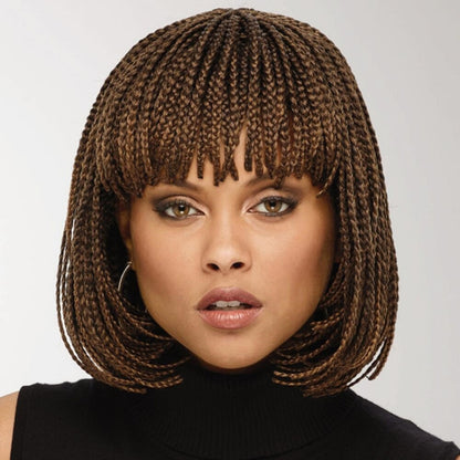 B2622 Full Top Synthetic Headgear Braid Wig(Brown) - Wigs by PMC Jewellery | Online Shopping South Africa | PMC Jewellery