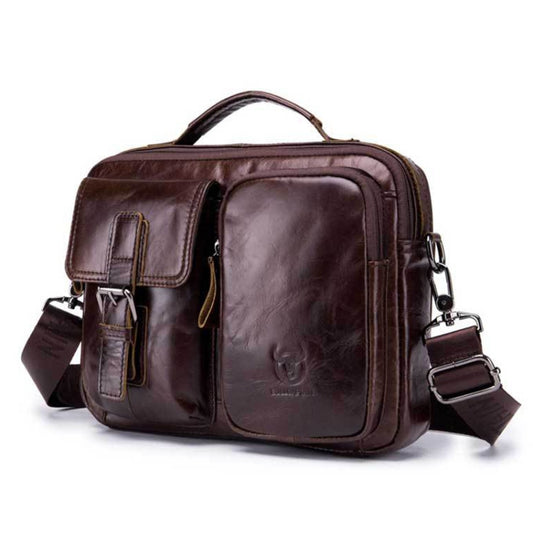 BULL CAPTAIN 036 Men Leather Shoulder Bag Retro First-Layer Cowhide Messenger Bag(Brown) - Single-shoulder Bags by BULL CAPTAIN | Online Shopping South Africa | PMC Jewellery | Buy Now Pay Later Mobicred