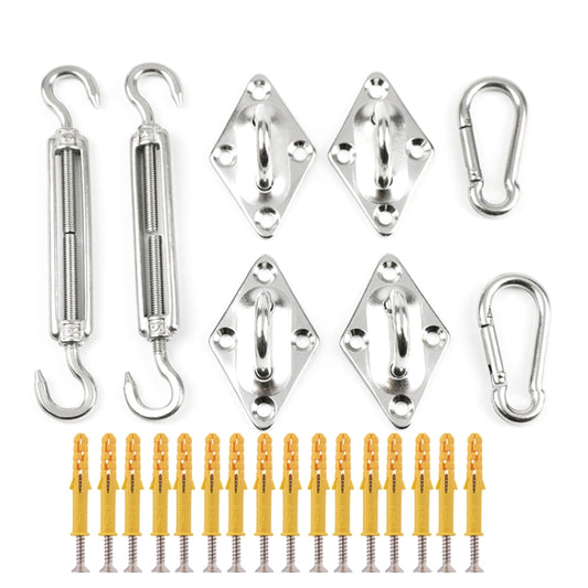 24 PCS / Set Outdoor Rectangle Shade Sail 304 Stainless Steel Accessories Outdoor Shade Flower Basket Screws Diamond Door Buckle - Tents & Accessories by PMC Jewellery | Online Shopping South Africa | PMC Jewellery