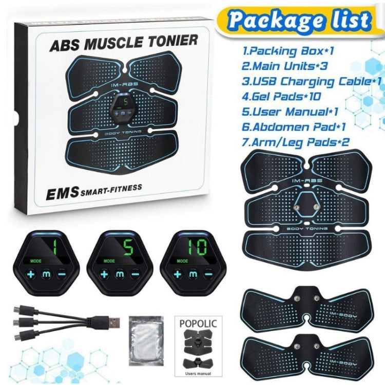 EMS Portable Abdomen Device Electric Abdominal Muscle Stickers with LCD Screen Display(Blue Point) - Fitness Equipments by PMC Jewellery | Online Shopping South Africa | PMC Jewellery