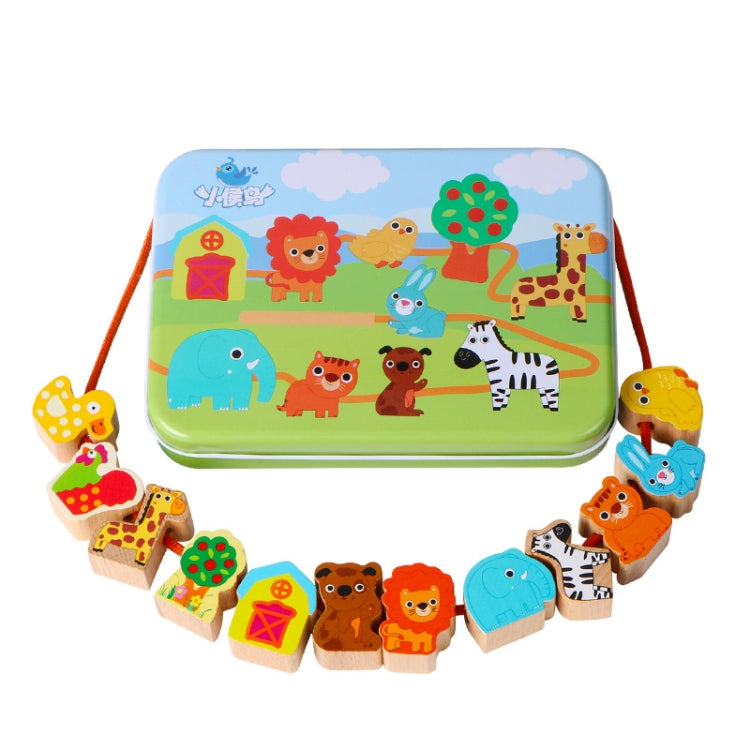 Wooden Toys Baby DIY Toy Cartoon Fruit Animal Stringing Threading Wooden Beads Toy(Animal) - Early Education Toys by PMC Jewellery | Online Shopping South Africa | PMC Jewellery