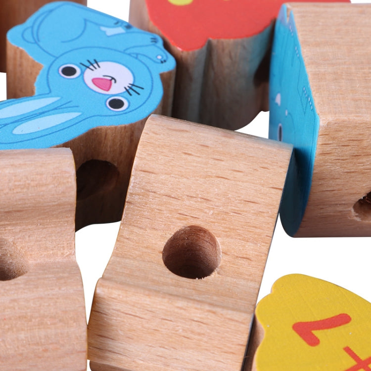 Wooden Toys Baby DIY Toy Cartoon Fruit Animal Stringing Threading Wooden Beads Toy(Animal) - Early Education Toys by PMC Jewellery | Online Shopping South Africa | PMC Jewellery