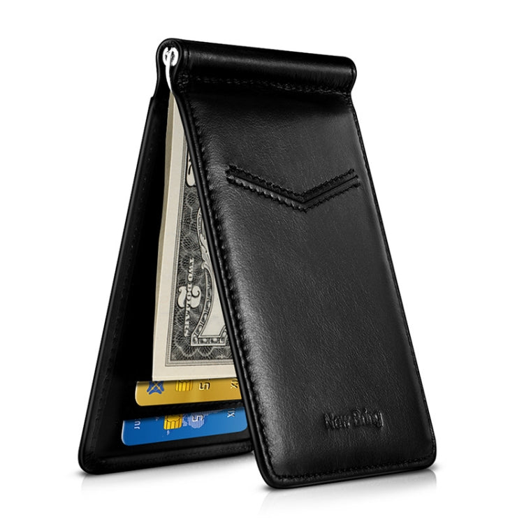 New-Bring Anti-Theft RFID Card Holder Men Ultra-Thin Card Holder Multi-Card Position ID Leather Case(Black) - Card & Passport Bags by New-Bring | Online Shopping South Africa | PMC Jewellery | Buy Now Pay Later Mobicred