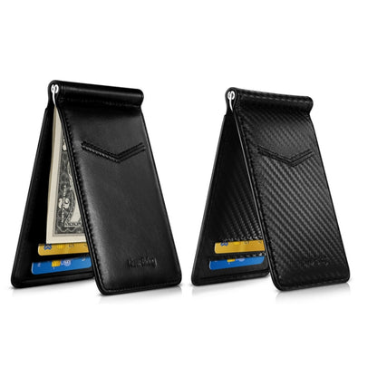 New-Bring Anti-Theft RFID Card Holder Men Ultra-Thin Card Holder Multi-Card Position ID Leather Case(Black) - Card & Passport Bags by New-Bring | Online Shopping South Africa | PMC Jewellery | Buy Now Pay Later Mobicred