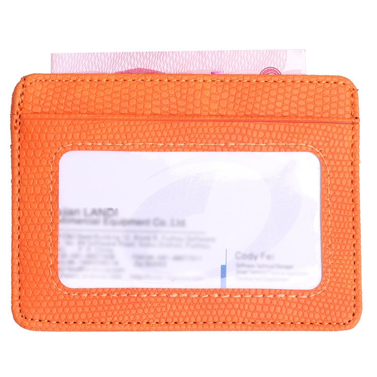 KT1002 RFID Function Lizard Pattern Bank Card Holder PU Business Card Case(Orange) - Antimagnetic RFID Package by PMC TechLife | Online Shopping South Africa | PMC TechLife | Buy Now Pay Later Mobicred