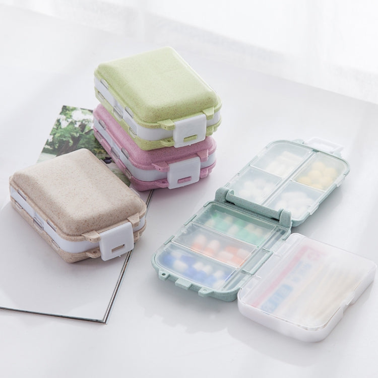 6 PCS C1617 Portable Dispensing Sealed Pill Box Wheat Straw Large-capacity Storage Box(Blue) - free shipping - PMC TechLife - Order now!