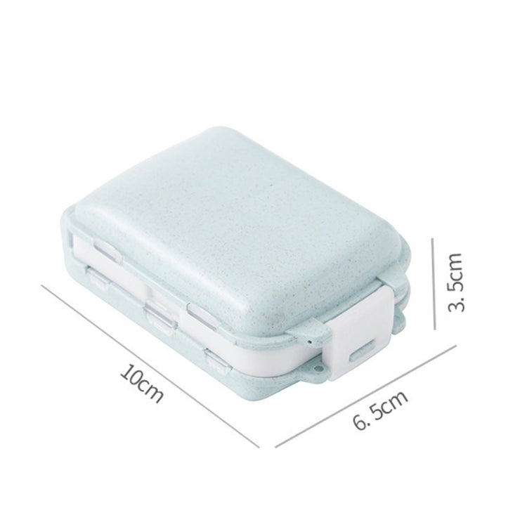6 PCS C1617 Portable Dispensing Sealed Pill Box Wheat Straw Large-capacity Storage Box(Blue) - free shipping - PMC TechLife - Order now!
