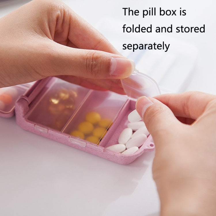 6 PCS C1617 Portable Dispensing Sealed Pill Box Wheat Straw Large-capacity Storage Box(Pink) - Pill Boxes by PMC Jewellery | Online Shopping South Africa | PMC Jewellery