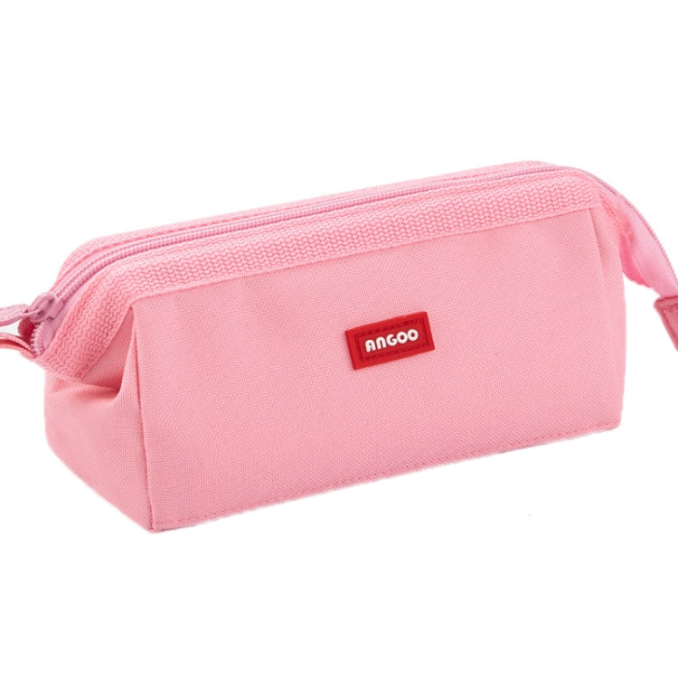 ANGOO Large-Capacity Student Stationery Bag Pure Color Simple Boat Shape Pencil Case(Pink) - File Folder by ANGOO | Online Shopping South Africa | PMC Jewellery