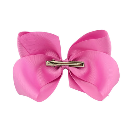 5 PCS 6 Inch Colorful Kids Girls Big Solid Ribbon Hair Bow Clips(5) - Head Bands by PMC Jewellery | Online Shopping South Africa | PMC Jewellery