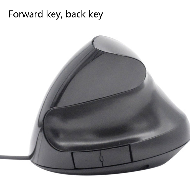 JSY-12 5 Keys USB Wired Vertical Mouse Ergonomic Wrist Brace Optical Mouse(Black) - Wired Mice by PMC Jewellery | Online Shopping South Africa | PMC Jewellery