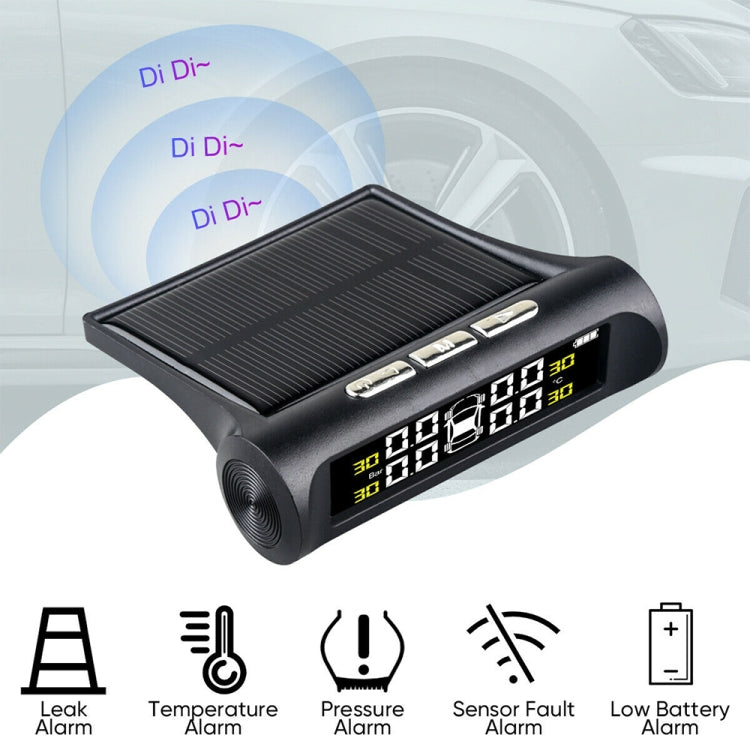 T1 Vehicle-mounted Solar Wireless Tire Pressure Monitoring System General-purpose Vehicle Tire Pressure Thermometer(Black) - Tire Pressure Gauges by PMC Jewellery | Online Shopping South Africa | PMC Jewellery