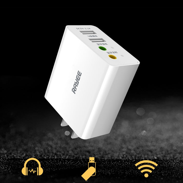 RAEYY D80 Bluetooth Adapter Audio Receiver Support 2.1A Dual USB Fast Charge, US Plug - Audio Receiver Transmitter by PMC TechLife | Online Shopping South Africa | PMC TechLife