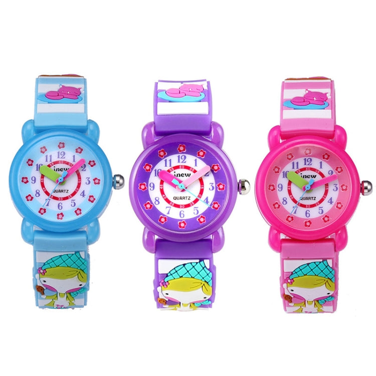 JNEW A335-86224 Children Cartoon 3D Cooking Firl Waterproof Quartz Silicone Watch(Blue) - Cartoon Watches by JNEW | Online Shopping South Africa | PMC Jewellery | Buy Now Pay Later Mobicred