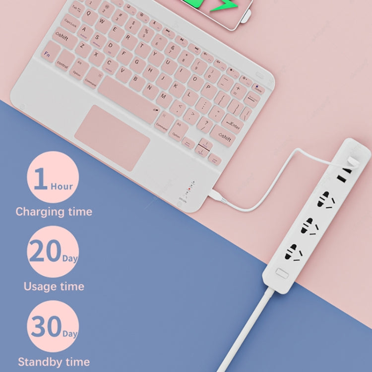 871 9.7 Inch Portable Tablet Bluetooth Keyboard With Touchpad + Mouse Set for iPad(Pink + Mouse) - Universal by PMC Jewellery | Online Shopping South Africa | PMC Jewellery