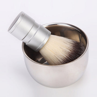 Stainless Steel Animal Hair Beard Brush Manual Stirring And Foaming Shaving Tool, Specification: Bowl + Brush - Hair Trimmer by PMC Jewellery | Online Shopping South Africa | PMC Jewellery