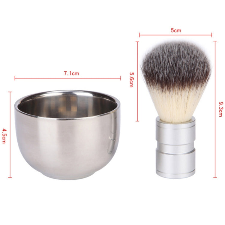 Stainless Steel Animal Hair Beard Brush Manual Stirring And Foaming Shaving Tool, Specification: Bowl + Brush - Hair Trimmer by PMC Jewellery | Online Shopping South Africa | PMC Jewellery