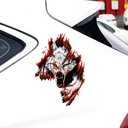 3D Realistic Wolf Head Hood Door Car Body Decoration Stickers Scratches Cover Waterproof Car Stickers(Wolf Head Left) - 3D Creative Stickers by PMC Jewellery | Online Shopping South Africa | PMC Jewellery