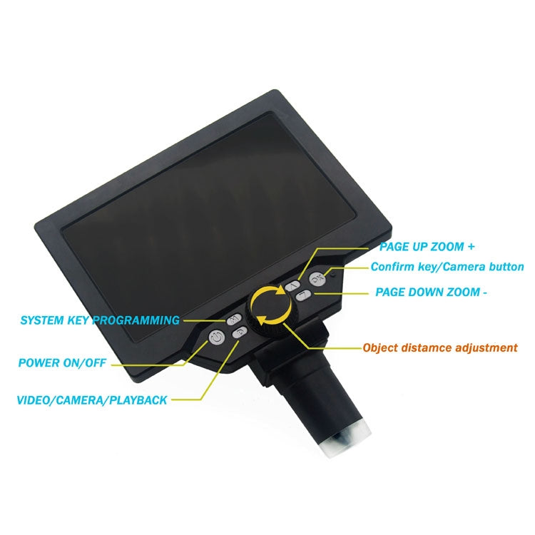 G1200D 7 Inch LCD Screen 1200X Portable Electronic Digital Desktop Stand Microscope(EU Plug Without Battery) - free shipping - PMC TechLife - Order now!