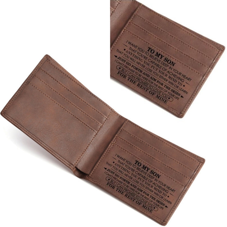 Vintage PU Leather Men Lettering Wallet(01 To Son) - Wallets by PMC Jewellery | Online Shopping South Africa | PMC Jewellery